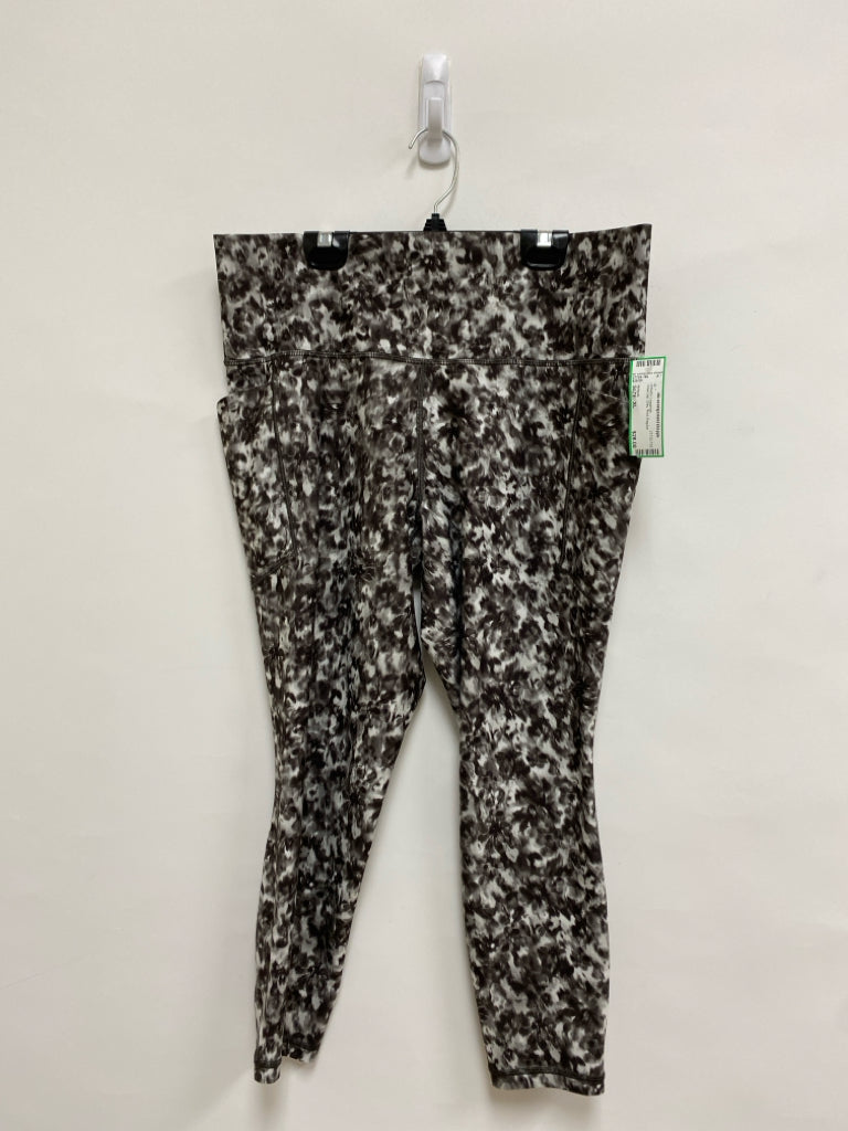 Athleta Size XL Charcoal Gray Print Athletic Leggings