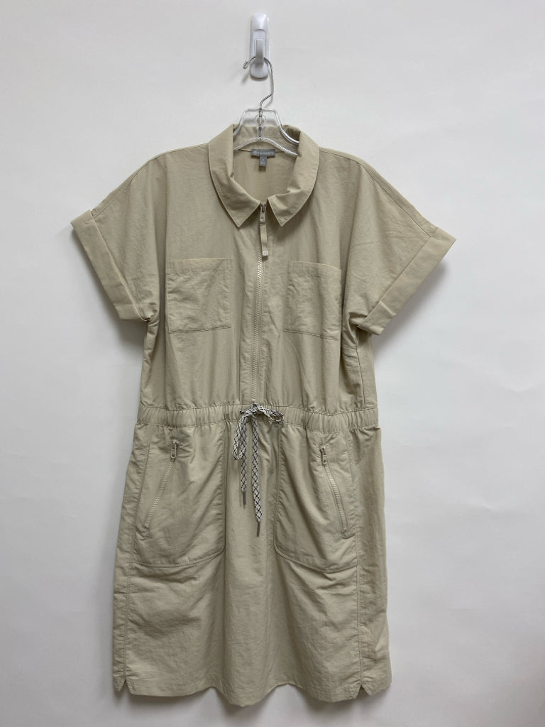 Talbots Size M Beige Texture Quarter Zip Ladies Dress