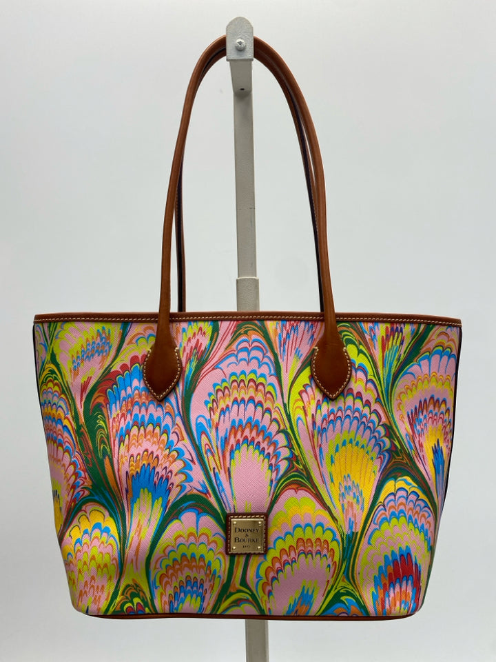 Dooney &amp; Bourke Pink Multi-Color Plumes Tote
