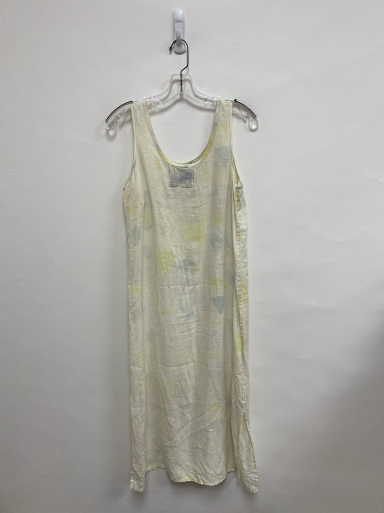Size P Pale Yellow Blue/Pink Tie Dye Sleeveless Petite Dress