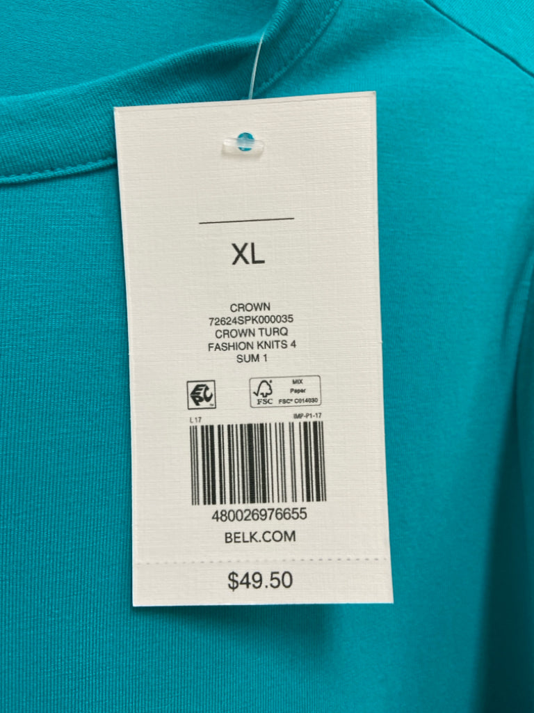 NWT Crown &amp; Ivy Size XL Turquoise Ladies Top