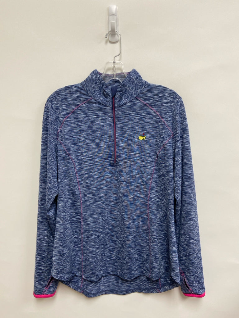 ZERO RESTRICTION Size L Navy White Streaked Pullover Athletic Top