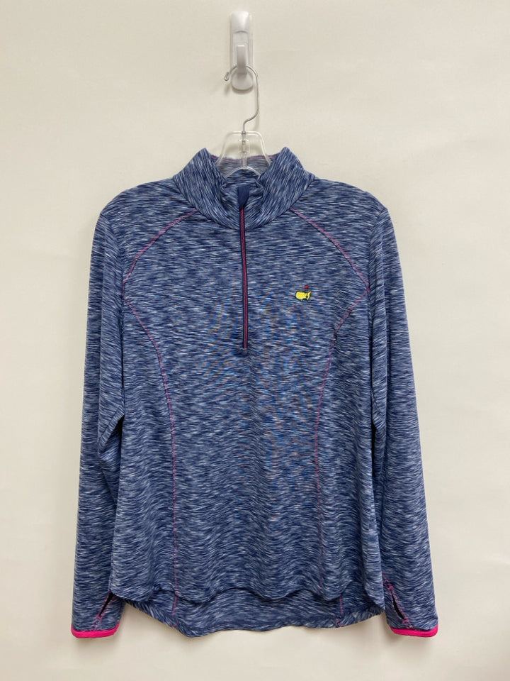 ZERO RESTRICTION Size L Navy White Streaked Pullover Athletic Top