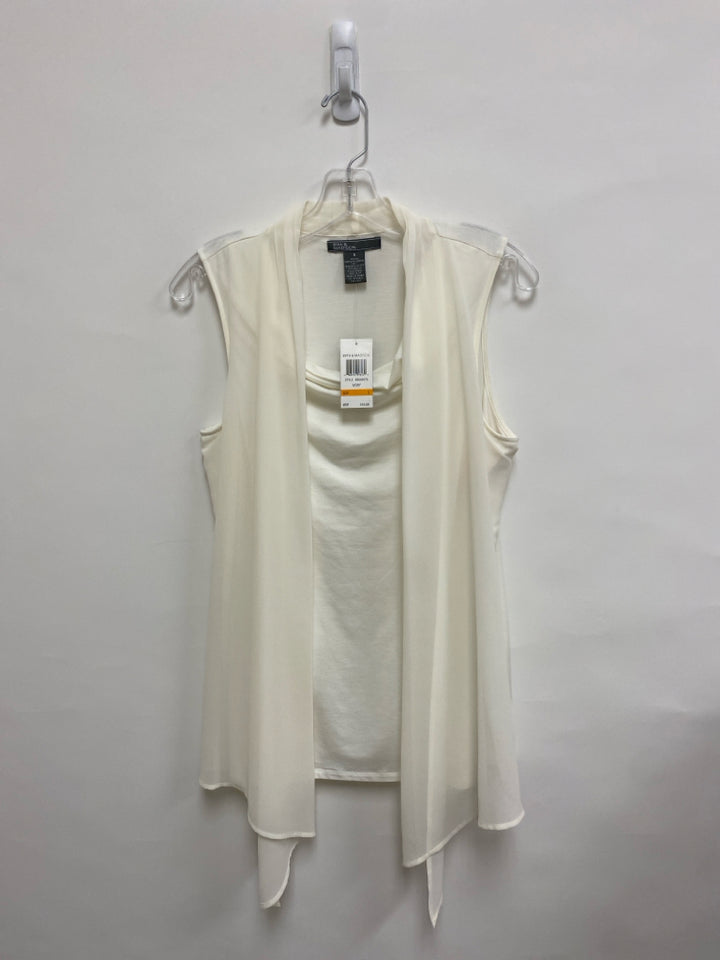 NWT 89th+MADISON Size S Cream Drape Ladies Top