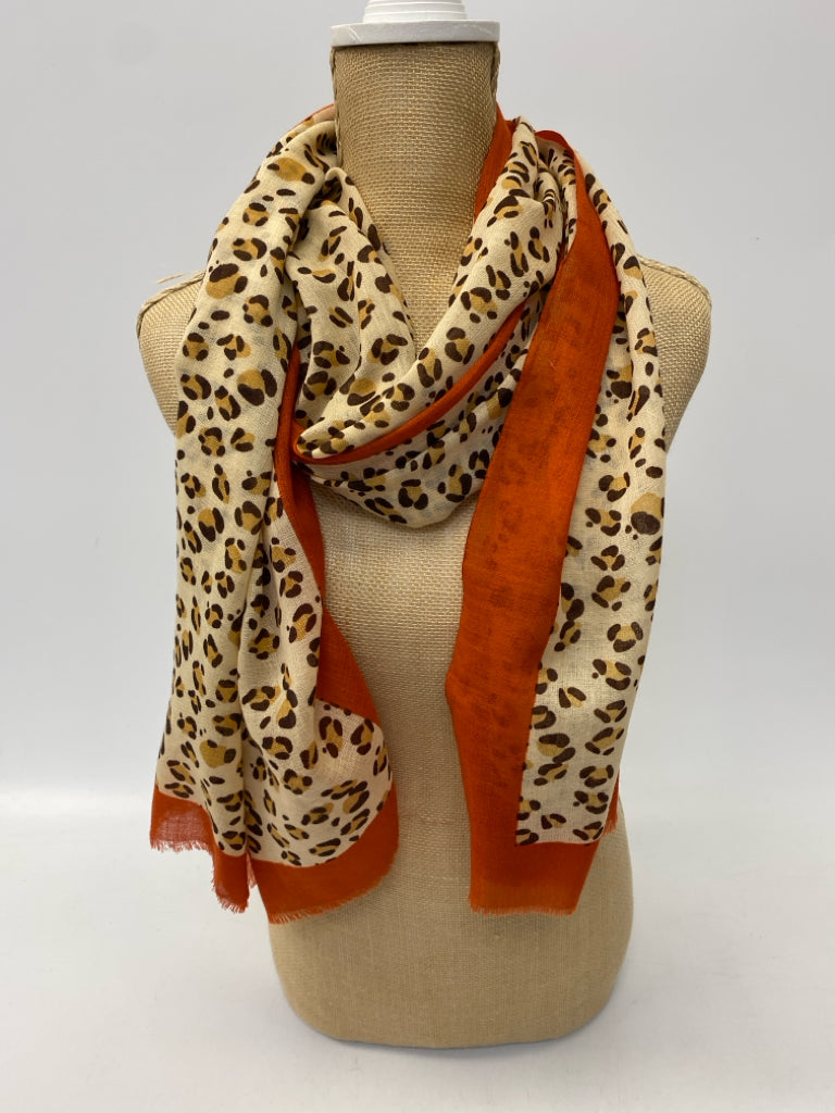 Spartina 449 Brown Orange Animal Print Scarf