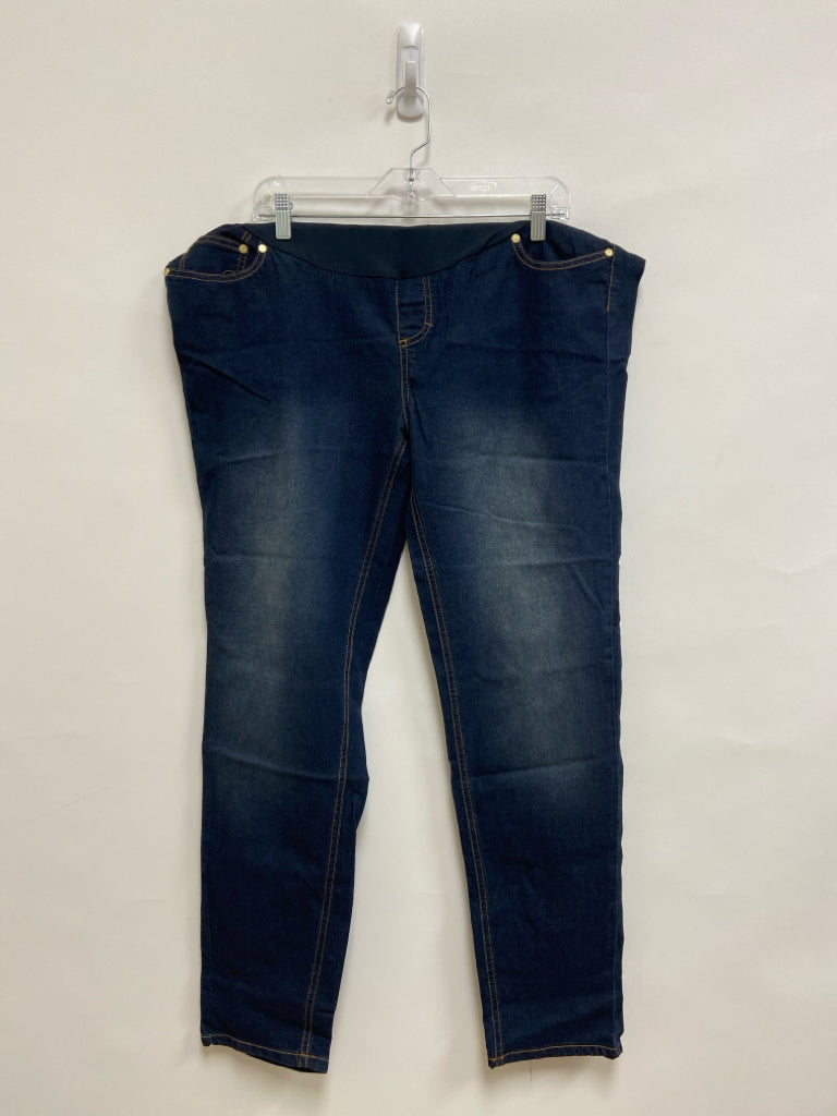 Size XL Faded Dark Blue Maternity Jeans