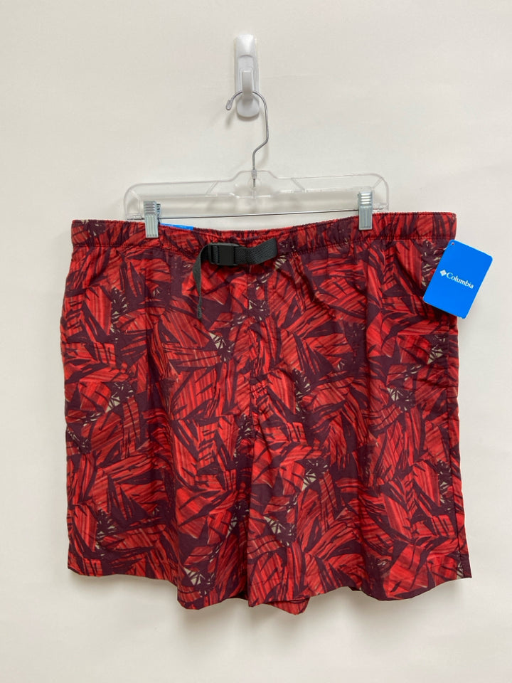 NWT Columbia Size XL Red Burgundy Abstract Men&