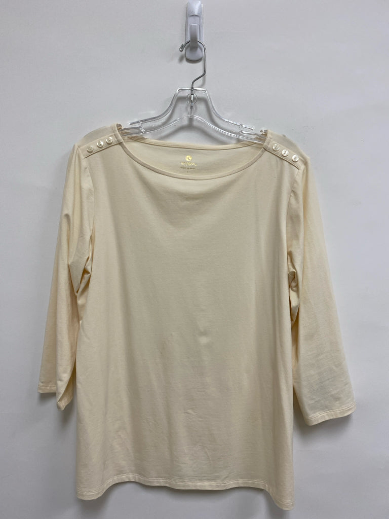 Spartina 449 Size L Ivory Boat Neck Ladies Top