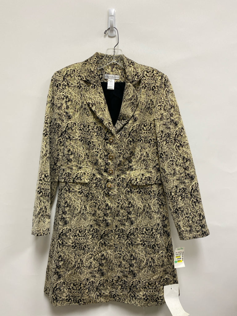 NWT Size 4 Gold Black Button Up Damask Ladies Jacket