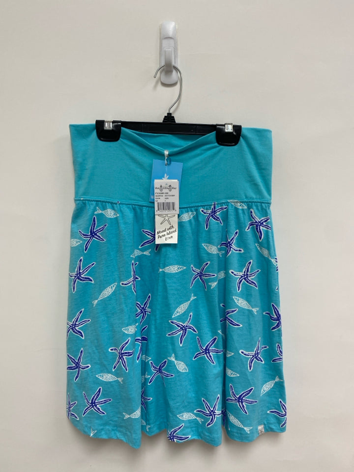 NWT Size S Aqua White/Blue Starfish Ladies Skirt