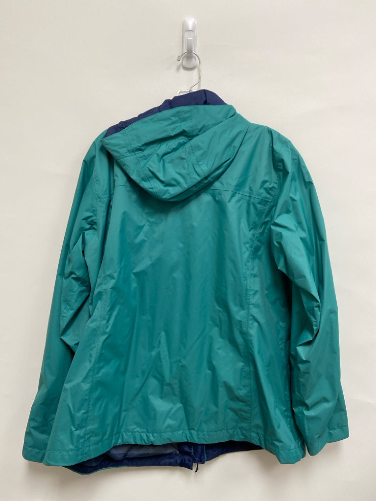 Columbia Size XL Teal Green Navy Hooded Ladies Jacket