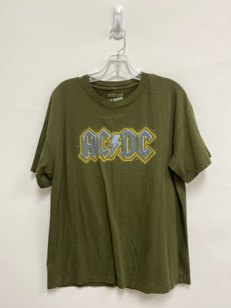 American Eagle Size XS Dark Olive Green/Gray Short Sleeve Tee Ladies Top