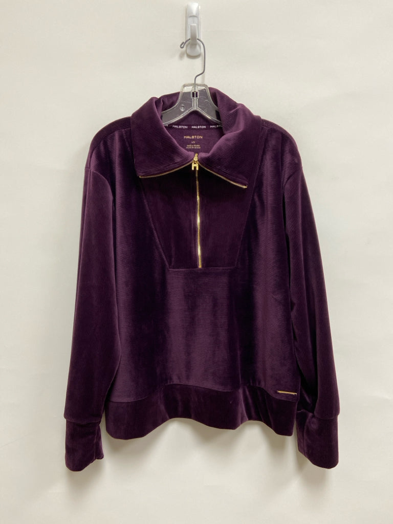 Halston Size L Plum Velour Ladies Pullover