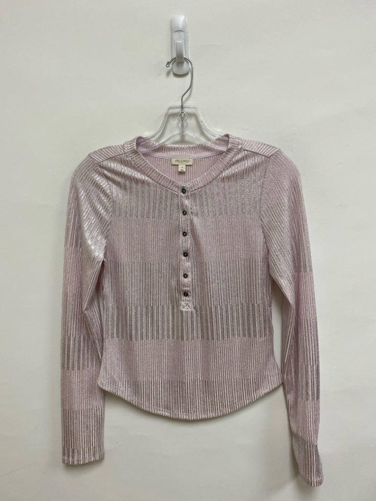 Pilcro Size S Lilac Silver Henley Ladies Top