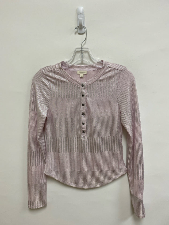 Pilcro Size S Lilac Silver Henley Ladies Top