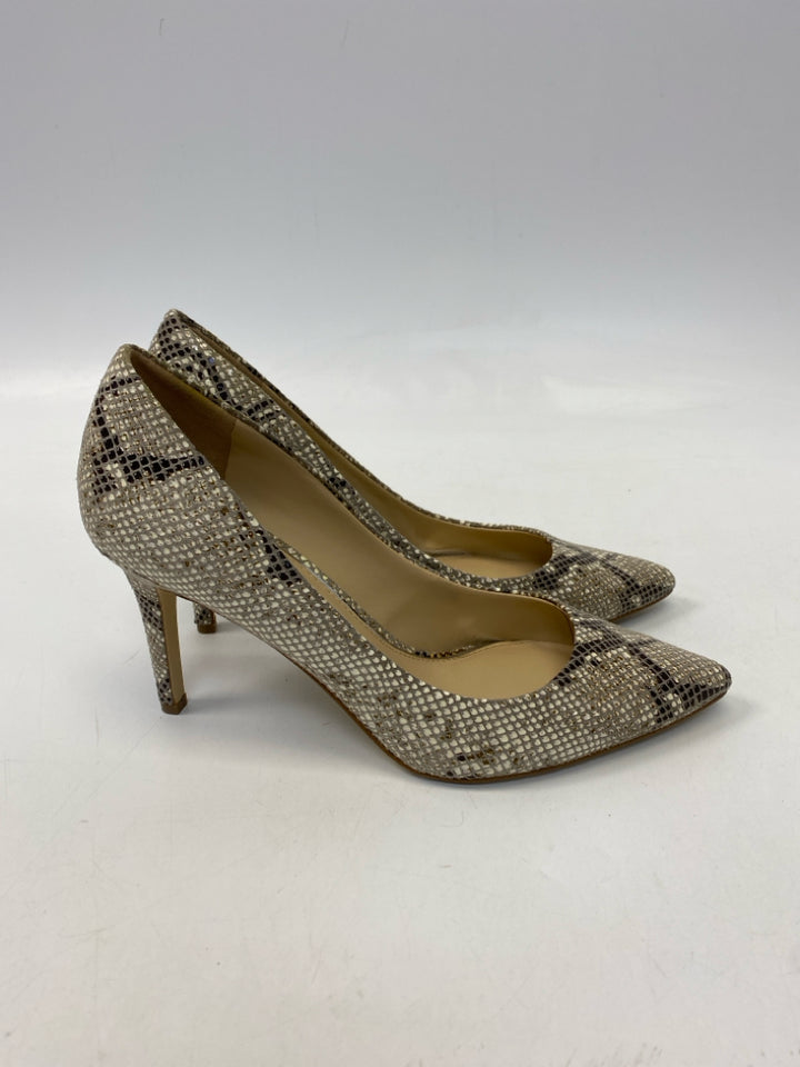 Jessica Simpson  Size 9 Brown Cream Snakeprint Heels