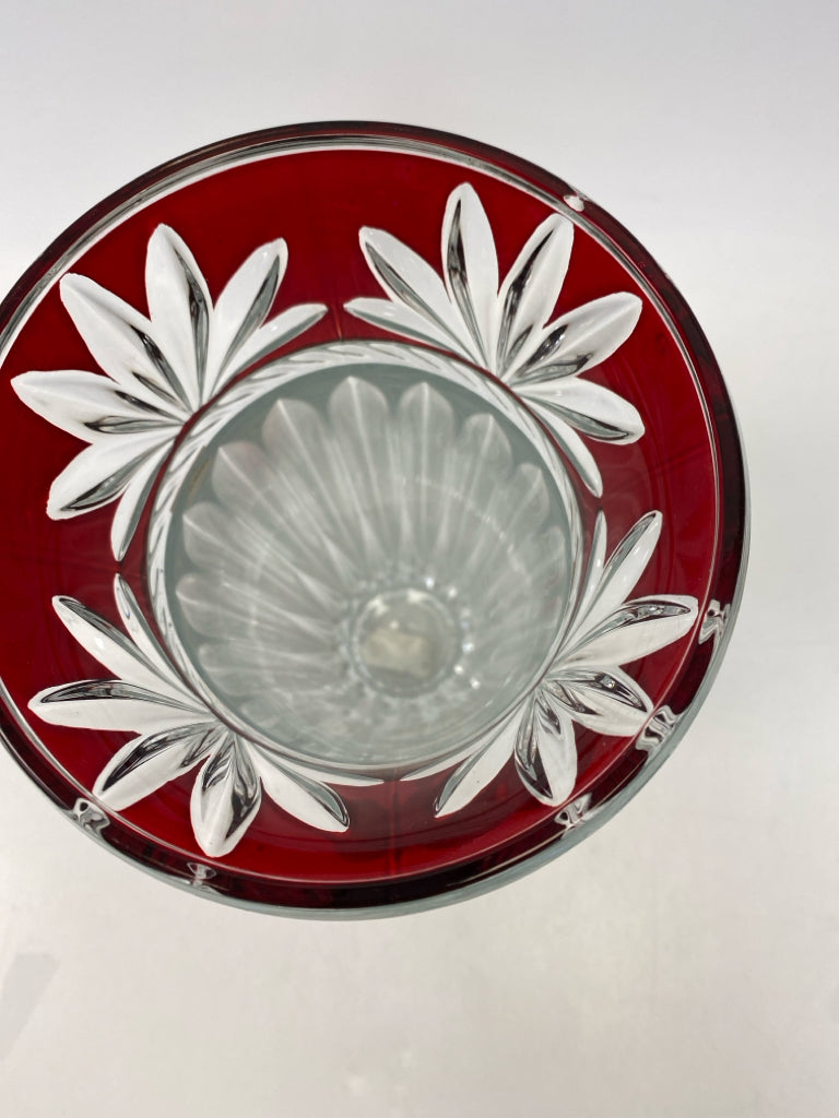 Mikasa Clear Red Vase