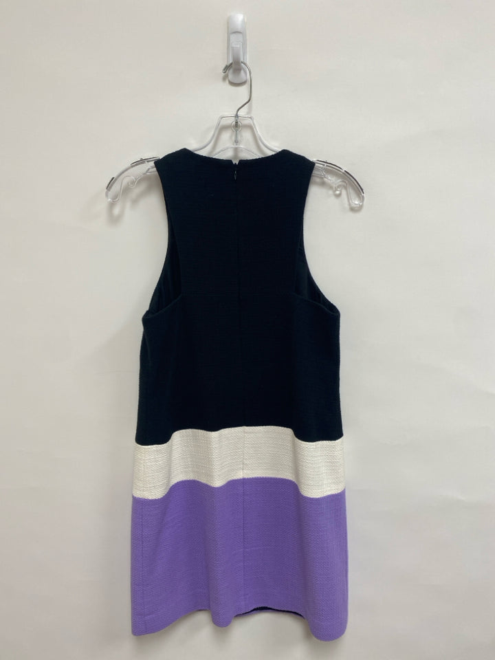 4C Size 4 Black/White Lavender Color Block Sleeveless Ladies Dress