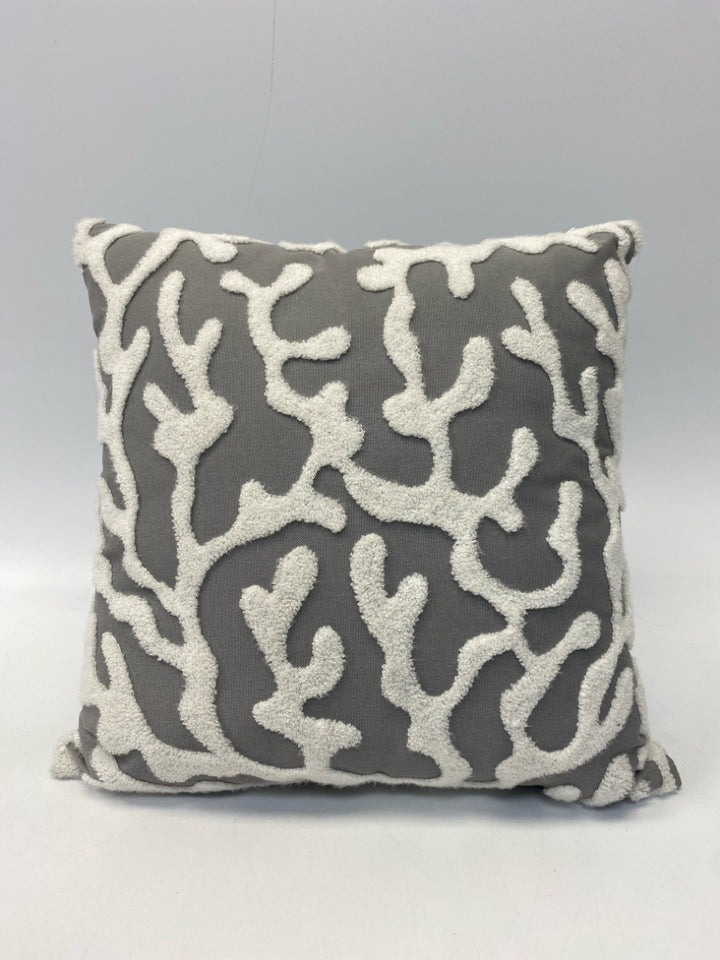 Broyhill Gray White Sea Coral Pillow