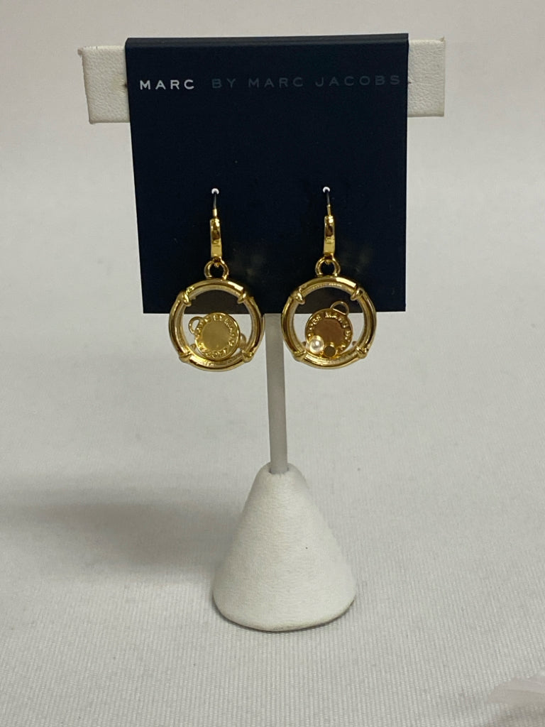 NWT Marc Jacobs Gold Color Clear Shapes Earrings