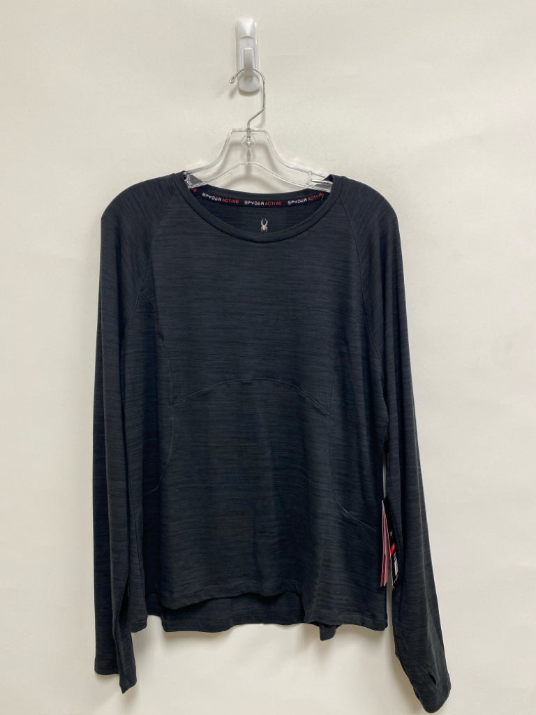 NWT Spyder Size L Black Streaked Long Sleeve Athletic Top