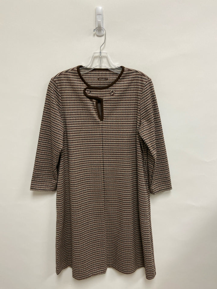 J McLaughlin Size M Brown Black Houndstooth Ladies Dress