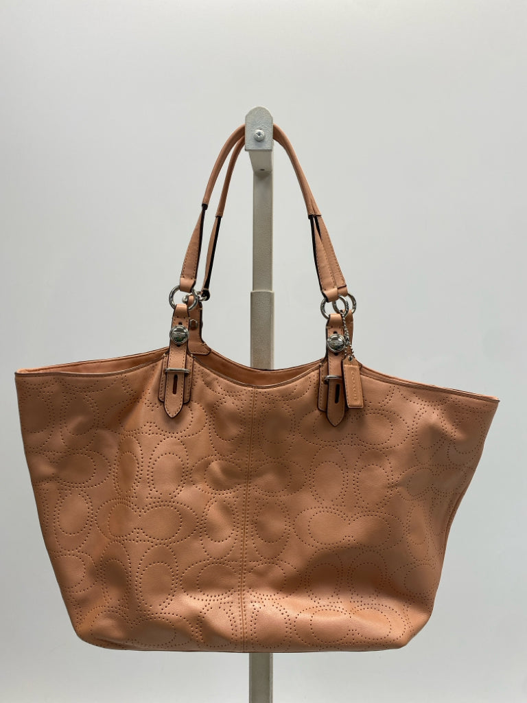 Coach Salmon Perforated Handbag