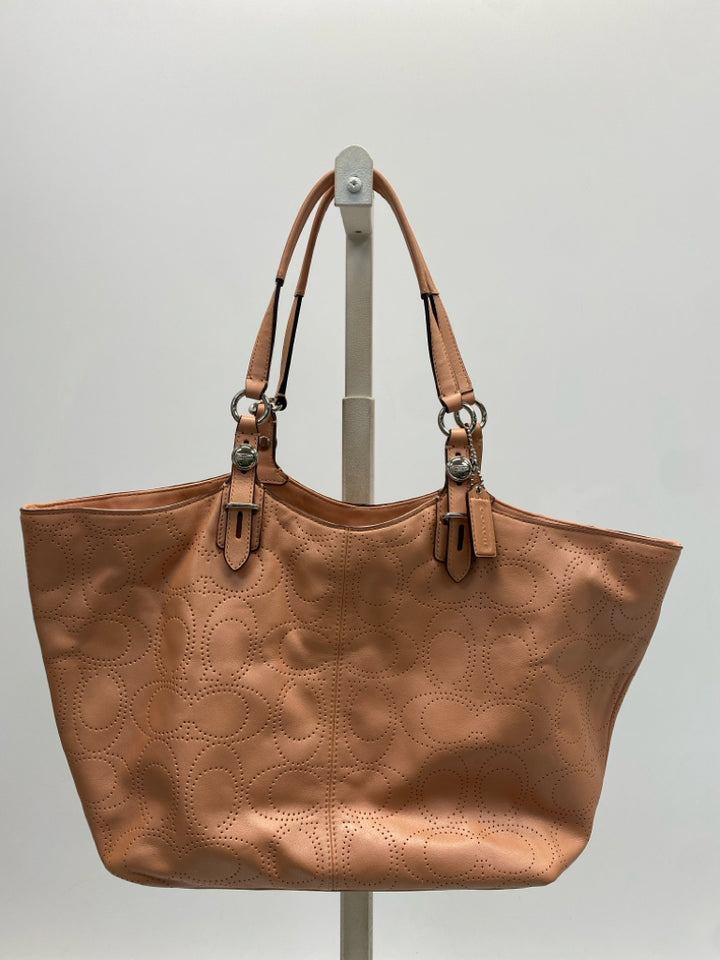 Coach Salmon Perforated Handbag