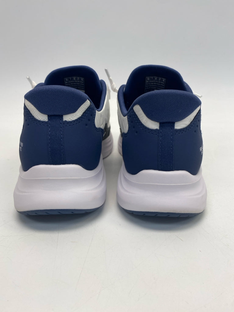 Skechers  Size 10 White Navy Sneakers