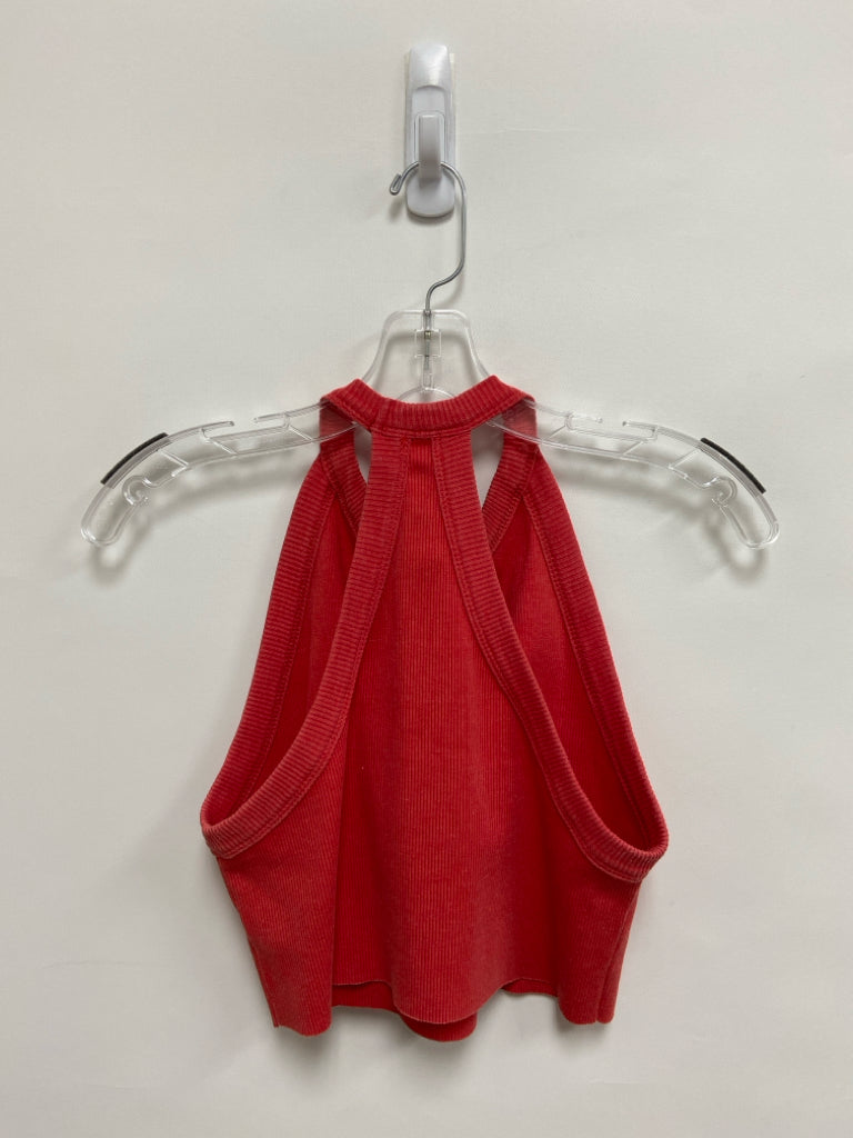 Free People Size M Red Ribbed Tank Ladies Top