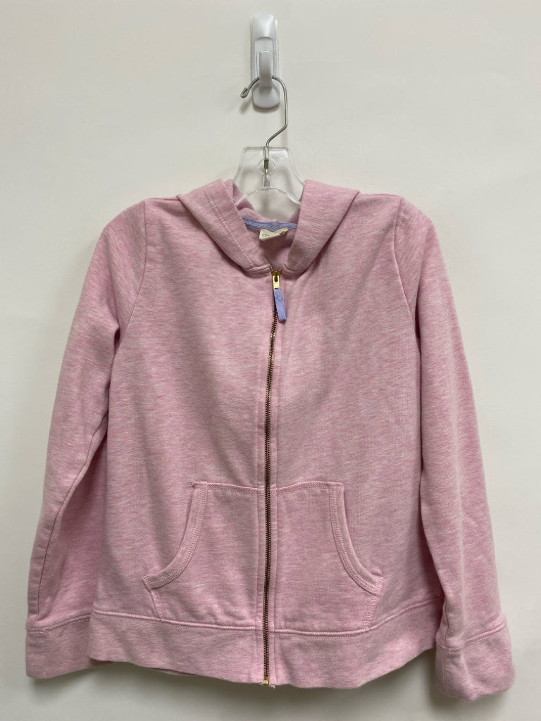 Crew Cuts SIZE 10/11 Pink/White Heather Zip Down Hooded Girl&