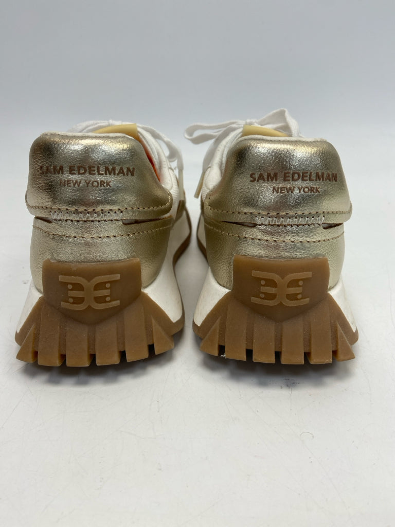 Sam Edelman  Size 9 White Gold Metallic Sneakers