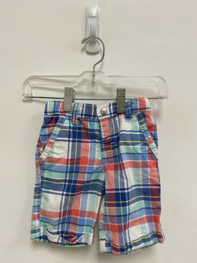 Deux Par Deux SIZE 24M Coral Blue/White Plaid Boy&