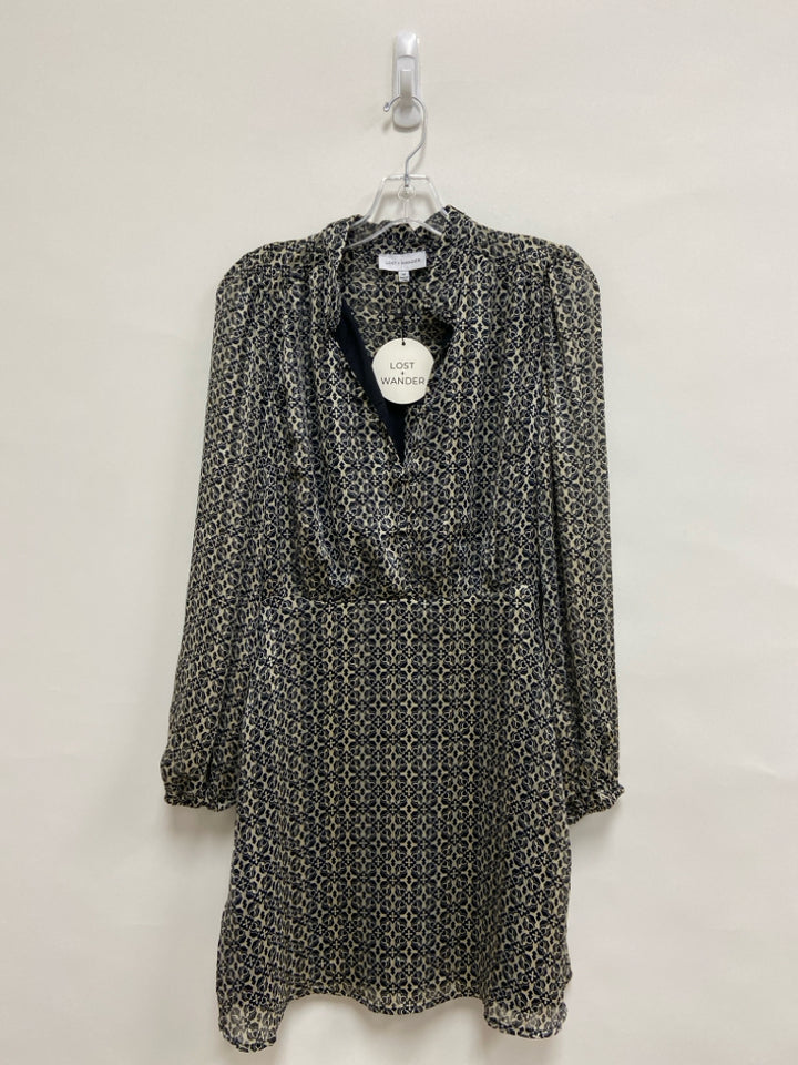 NWT Lost + Wander Size M Taupe Black/Gold Print Ladies Dress
