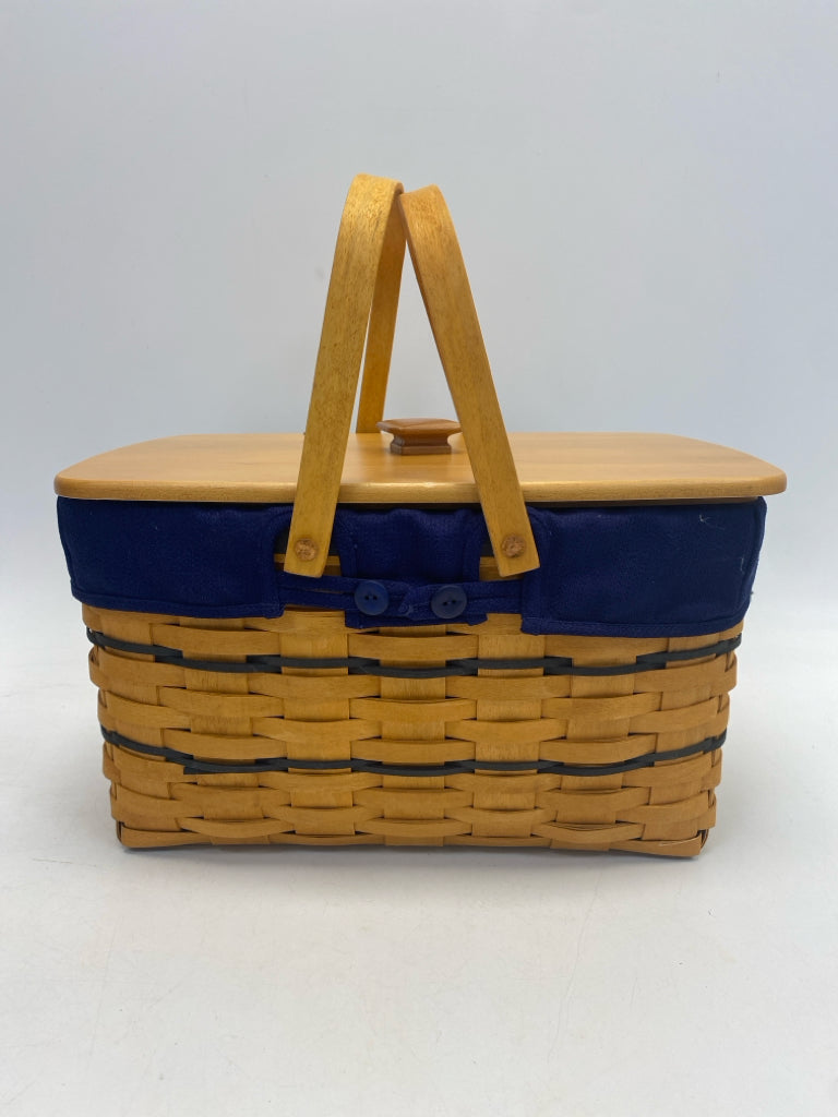 Longaberger Brown Navy Basket