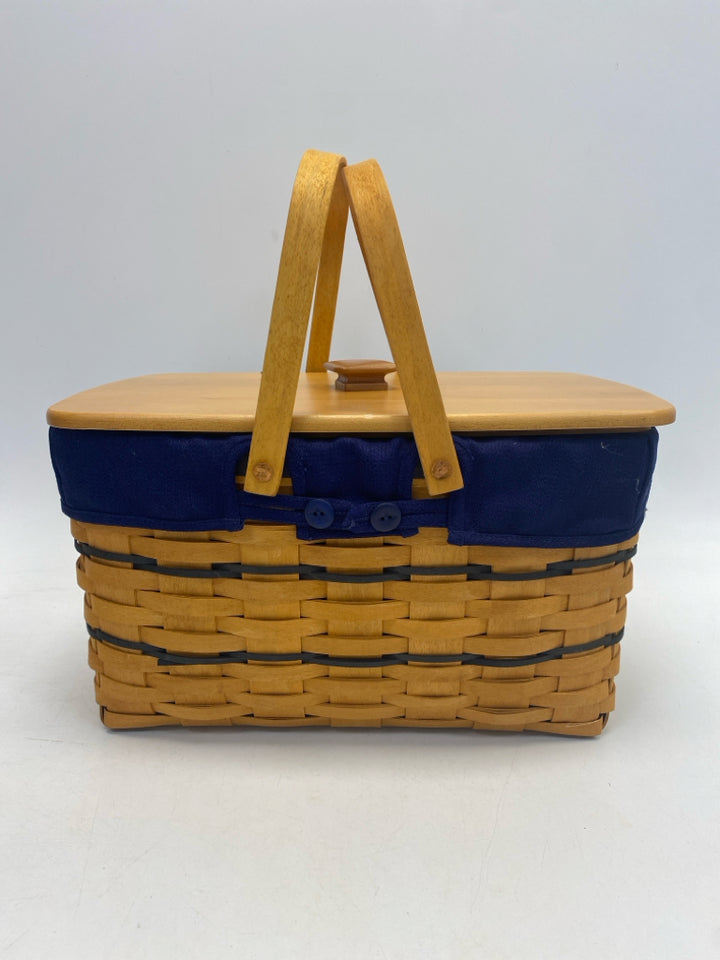 Longaberger Brown Navy Basket