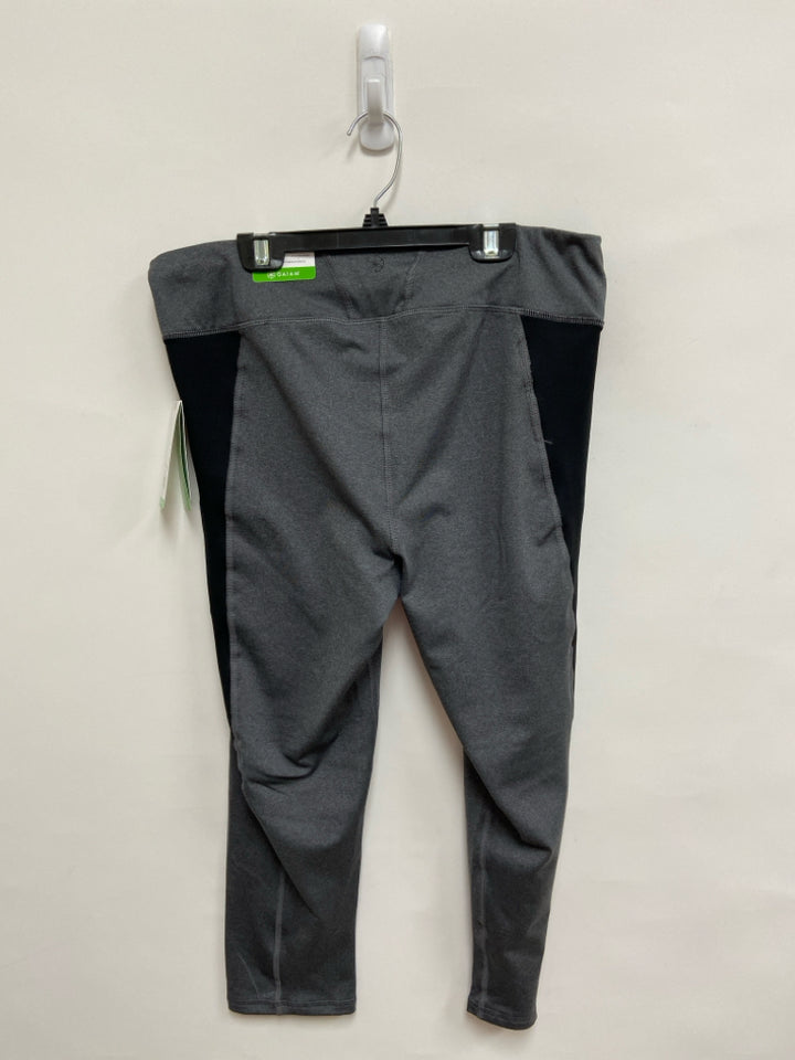 NWT Gaiam Size XL Gray Black Athletic Leggings