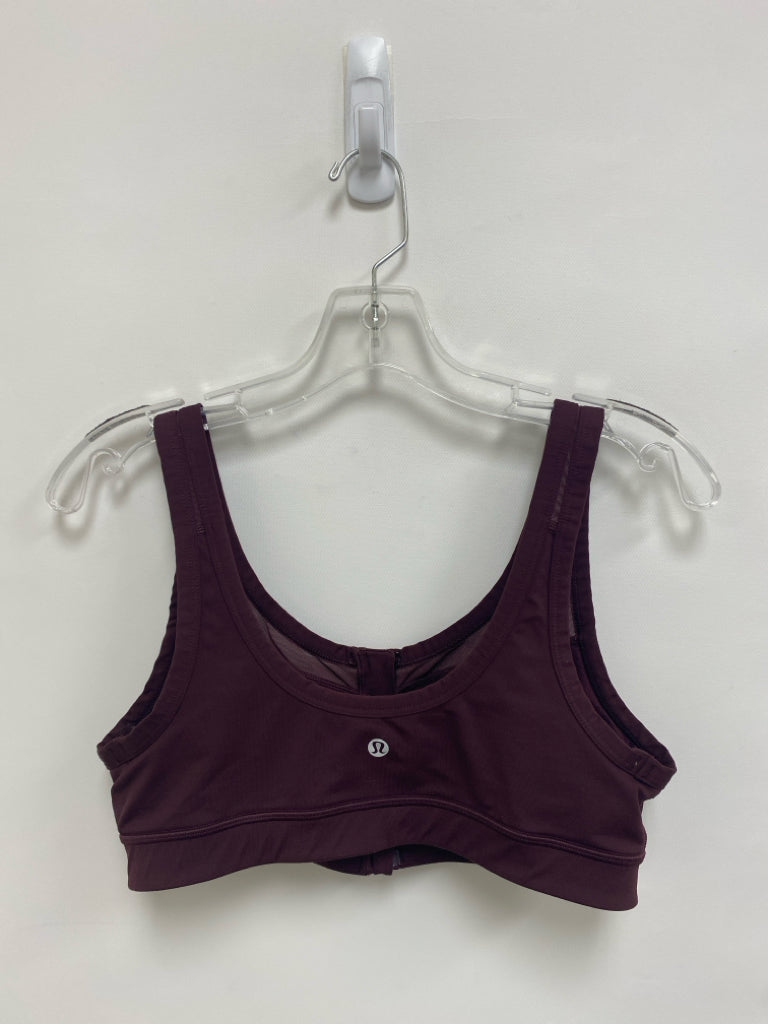 Lululemon Size 10 Burgundy Streaked Athletic  Bra
