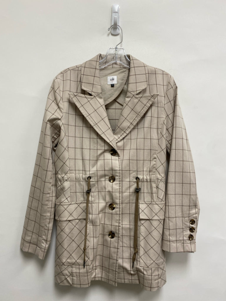 Cabi Size S Beige Taupe Windowpane Ladies Jacket