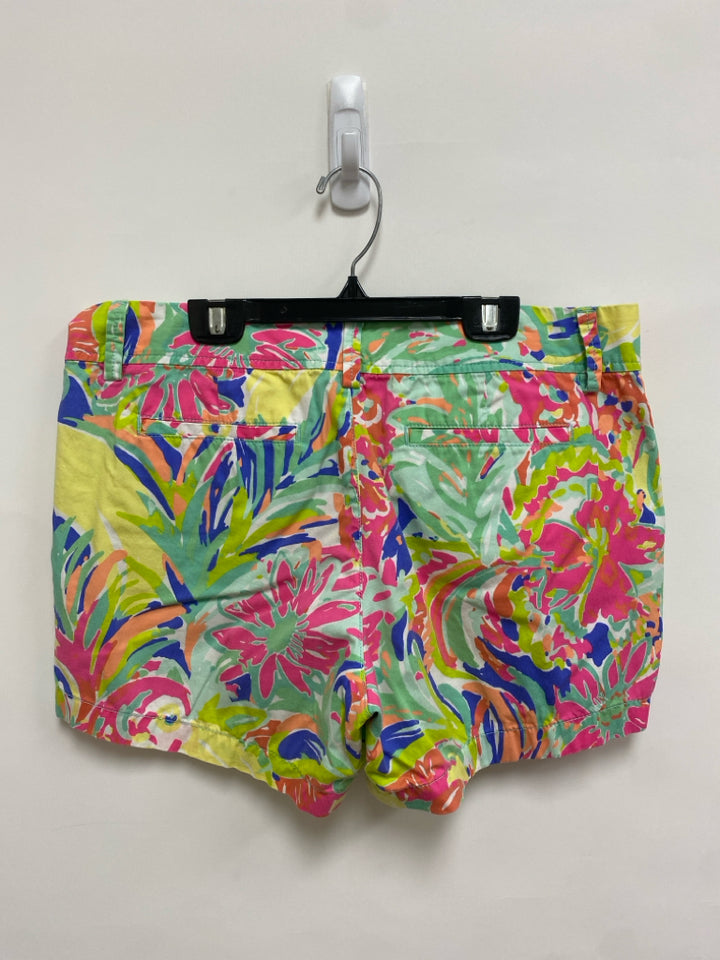 LILLY PULITZER Size 10 Pink Green Leaves Ladies Shorts