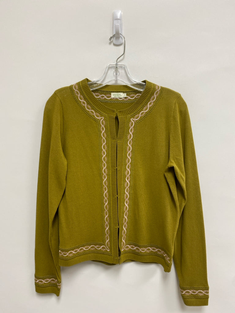 Spartina 449 Size S Green Pink Embroidered Ladies Sweater