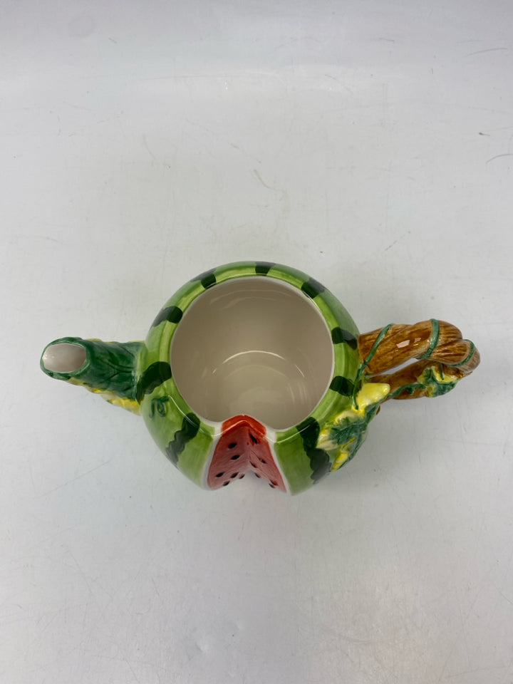 Green Red Watermelons Tea Pot