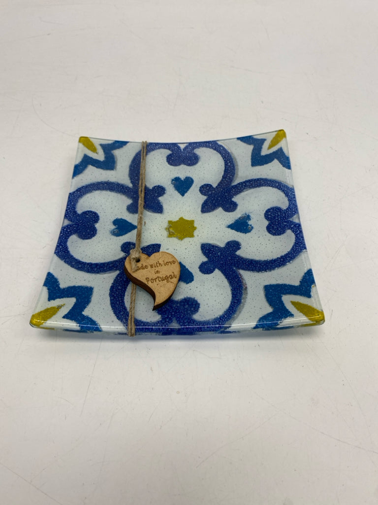 Blue Multi Color Decorative Plate