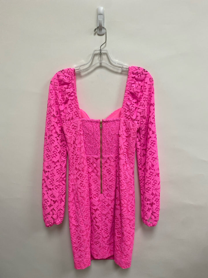 NWT LILLY PULITZER Size 4 Neon Pink Lace Ladies Dress
