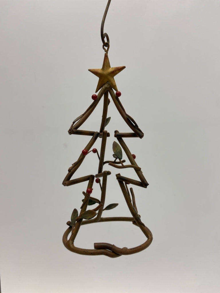 Brown Red Cut-Out Metal Ornaments