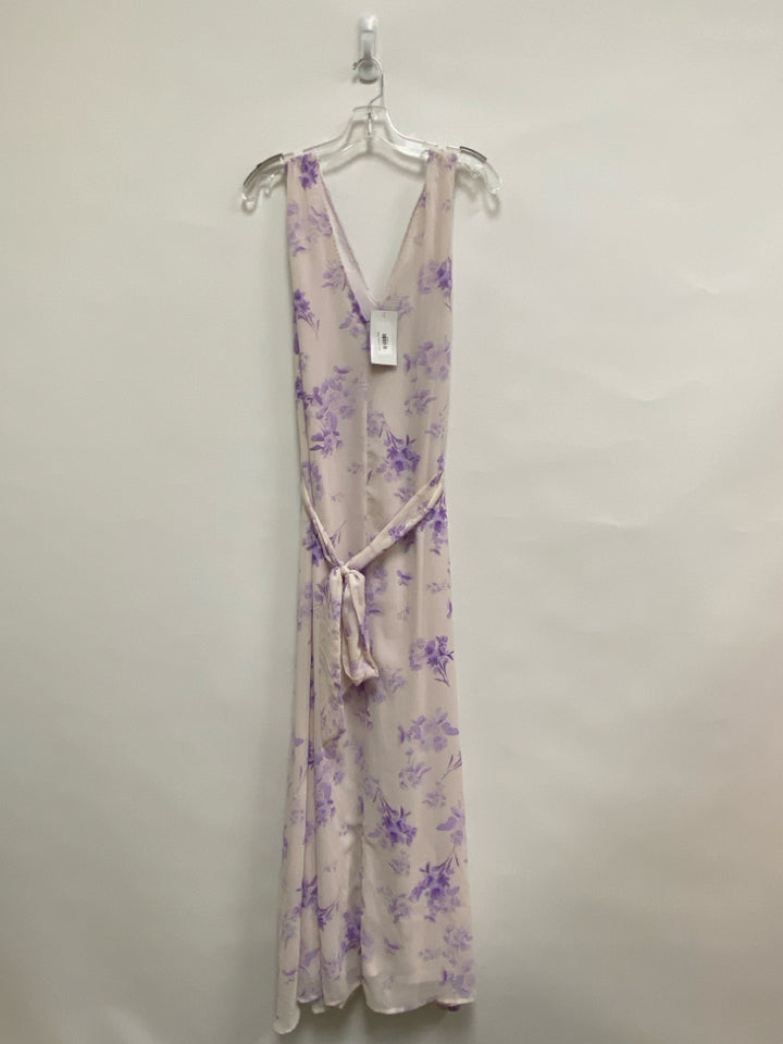 NWT Size L White Lavender Flowers Maxi Ladies Dress