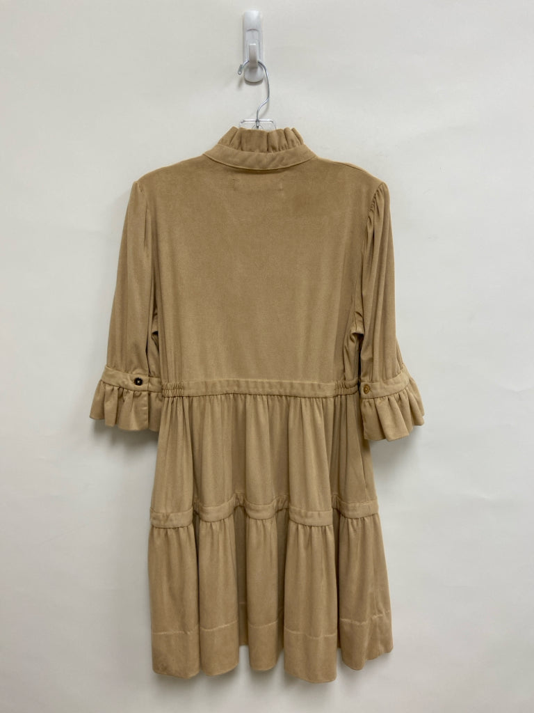 Gretchen Scott Size S Tan Tiered Faux Suede Ladies Dress
