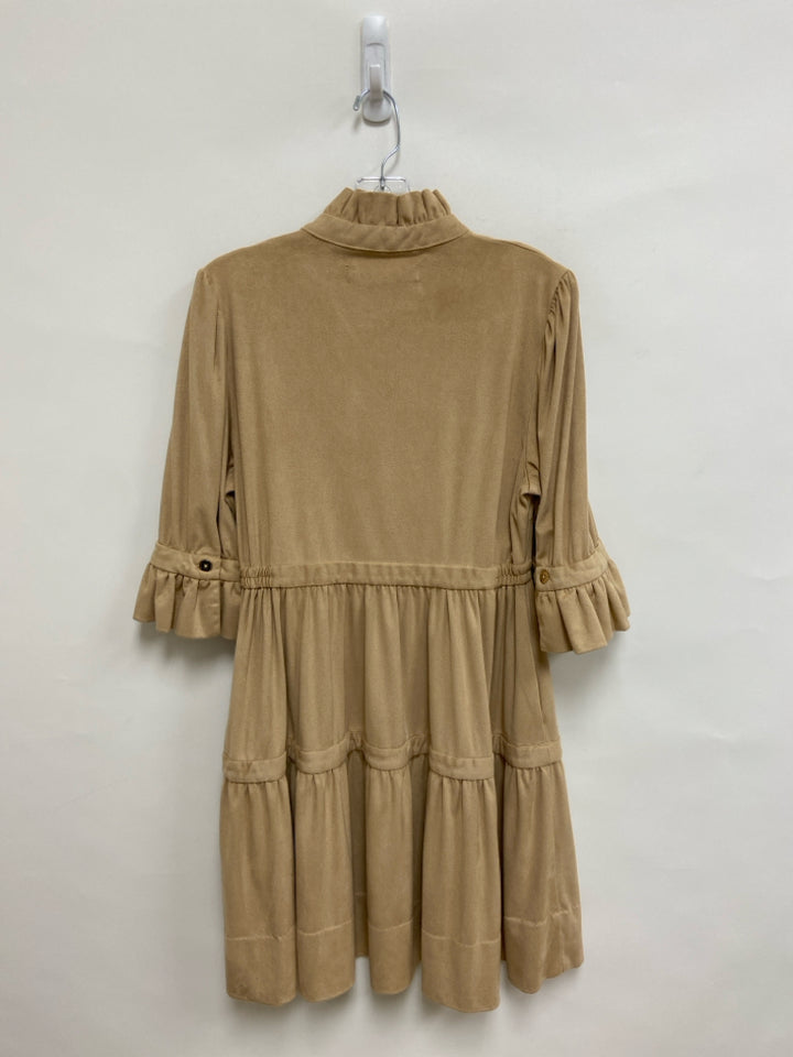 Gretchen Scott Size S Tan Tiered Faux Suede Ladies Dress