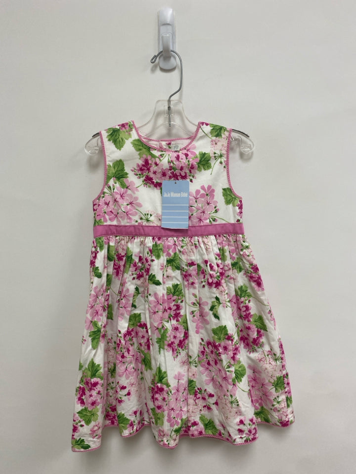 NWT JoJo Maman SIZE 3/4T White Pink/Green Floral Sleeveless Girl&