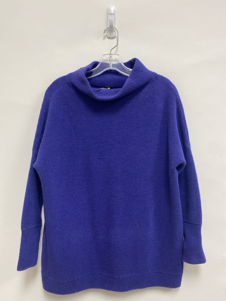 Free People Size XS Dark Periwinkle Ribbed Cowl Neck Ladies Pullover